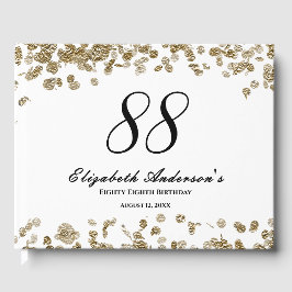 Elegant Minimalist Black and Gold 88th Birthday Gästebuch