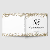 Elegant Minimalist Black and Gold 88th Birthday Gästebuch (Voll)