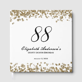 Elegant Minimalist Black and Gold 88th Birthday Gästebuch