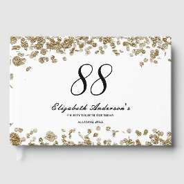Elegant Minimalist Black and Gold 88th Birthday Gästebuch