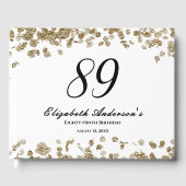 Elegant Minimalist Black and Gold 89th Birthday Gästebuch (Vorderseite)