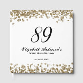 Elegant Minimalist Black and Gold 89th Birthday Gästebuch (Vorderseite)