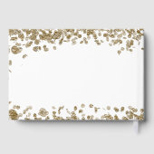 Elegant Minimalist Black and Gold 90th Birthday Gästebuch (Rückseite)