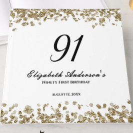 Elegant Minimalist Black and Gold 91st Birthday Gästebuch