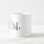 Elegant Minimalist Black and White Chic Custom Kaffeetasse (Vorderseite Links)