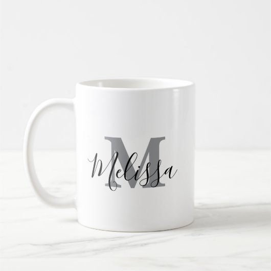Elegant Minimalist Black and White Chic Custom Kaffeetasse (Links)