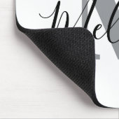 Elegant Minimalist Black and White Chic Custom Mousepad (Ecke)