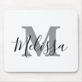 Elegant Minimalist Black and White Chic Custom Mousepad (Vorne)