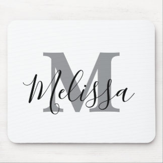 Elegant Minimalist Black and White Chic Custom Mousepad