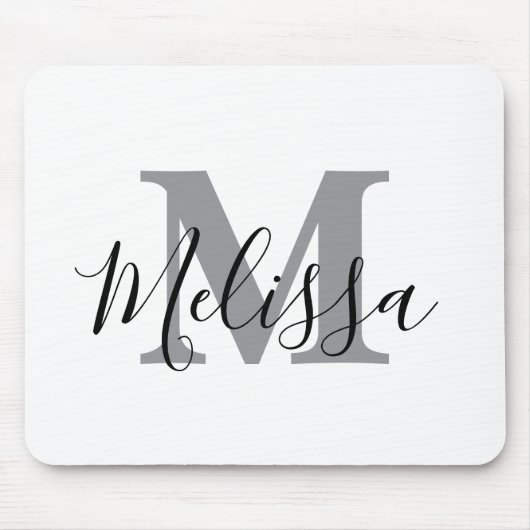 Elegant Minimalist Black and White Chic Custom Mousepad (Vorne)