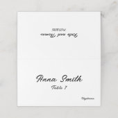 Elegant Minimalist Black and White Contemporary Platzkarte (Außenseite Aufgefaltet)