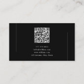 Elegant Minimalist Black and White QR Code Visitenkarte (Rückseite)