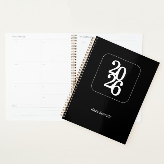 Elegant Minimalist Black and White Simple Planner Planer (Anzeige)
