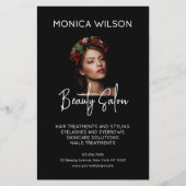 Elegant minimalist black beauty salon flyer (Vorne)