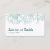 Elegant Minimalist Black Floral Line on White Visitenkarte (Vorderseite)