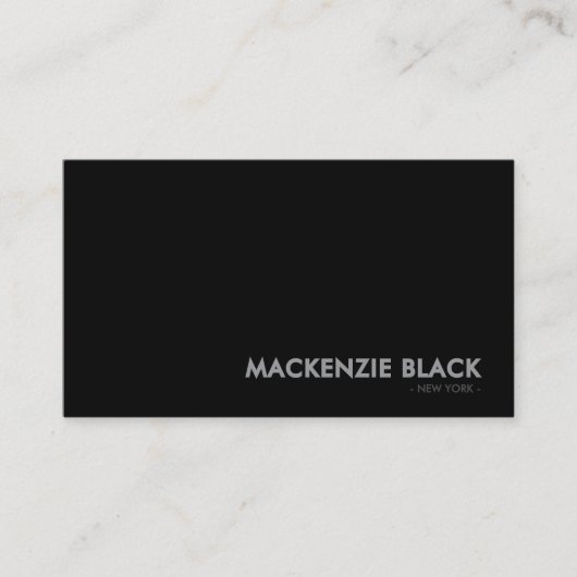 Elegant Minimalist Black Monochrome Visitenkarte (Vorderseite)
