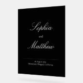 Elegant Minimalist Black Wedding Welcome Acrylschild (Winkel)