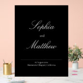 Elegant Minimalist Black Wedding Welcome Acrylschild (Hochzeit)