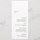 Elegant Minimalist Black & White | Dinner Wedding Menükarte (Vorderseite)