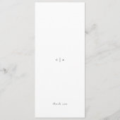 Elegant Minimalist Black & White | Dinner Wedding Menükarte (Rückseite)