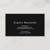 Elegant Minimalist Black & White Professional Visitenkarte (Rückseite)