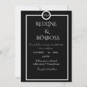 Elegant Minimalist Black & White Wedding Einladung (Vorderseite)