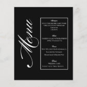 Elegant Minimalist Black & White Wedding Menu Flyer (Vorne)