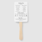 Elegant Minimalist Black White Wedding Program Fan Fächer (Rückseite)