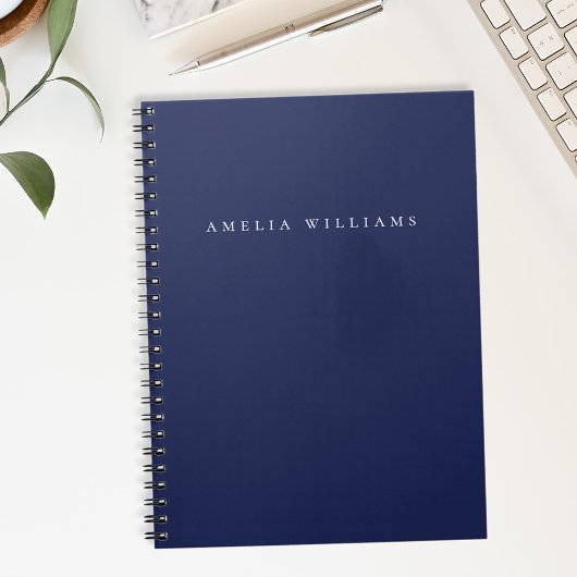 Elegant Minimalist Blue Monogram Notizblock