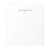 Elegant Minimalist Blush Pink Script Monogram Notizblock (Vorderseite)