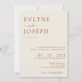 Elegant Minimalist Boho Modern Terracotta Wedding  Einladung (Vorderseite)