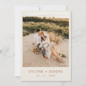 Elegant Minimalist Boho Modern Terracotta Wedding  Einladung (Rückseite)