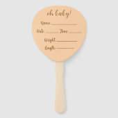 Elegant Minimalist Boho Rainbow Baby Announcemen Fächer (Rückseite)