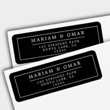 Elegant Minimalist Border Black Return Address