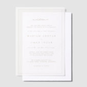 Elegant Minimalist Border Gold Islamic Wedding Pergament Einladungen (Versetzt)