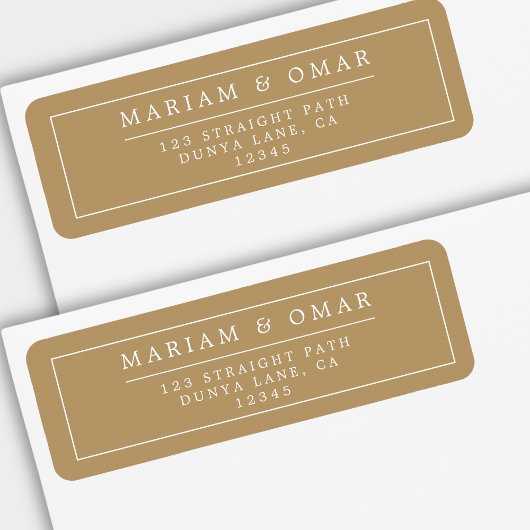 Elegant Minimalist Border Gold Return Address