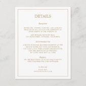 Elegant Minimalist Border Gold Wedding Details Begleitkarte (Vorderseite)