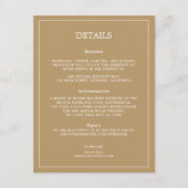 Elegant Minimalist Border Gold Wedding Details Begleitkarte (Vorderseite)