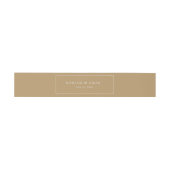 Elegant Minimalist Border Gold Wedding Einladungsbanderole (Flach)