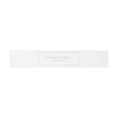 Elegant Minimalist Border Gold Wedding Einladungsbanderole (Flach)