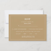 Elegant Minimalist Border Gold Wedding RSVP Karte (Vorderseite)