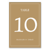 Elegant Minimalist Border Gold Wedding Tischnummer (Rückseite)