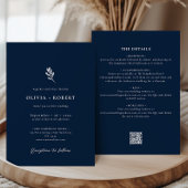 Elegant Minimalist Botanical All-In-One Wedding Einladung