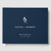 Elegant Minimalist Botanical Wedding Gästebuch (Vorderseite)