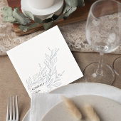 Elegant Minimalist Botanical Wedding Napkin Serviette