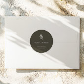 Elegant Minimalist Botanical Wedding Runder Aufkleber