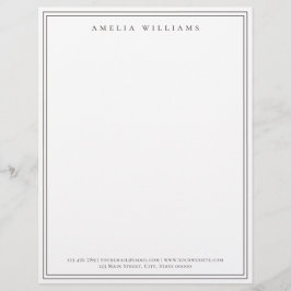 Elegant Minimalist Brown Two Border Briefbogen