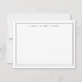 Elegant Minimalist Brown Two Border Mitteilungskarte (Vorderseite)