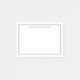 Elegant Minimalist Brown Two Border Post-it Klebezettel