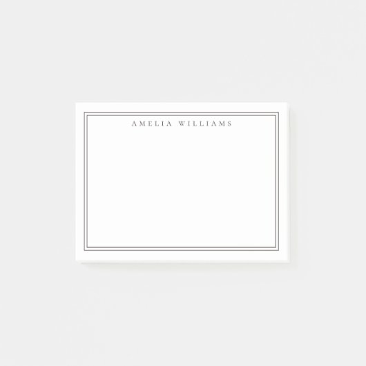 Elegant Minimalist Brown Two Border Post-it Klebezettel (Vorderseite)